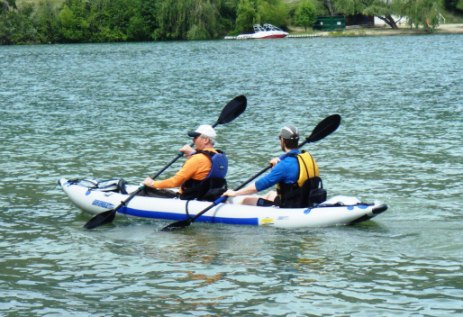 Two-person inflatable kayaks are usually much longer than the solo 