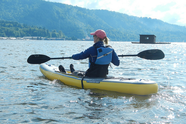 kayaking with PFD