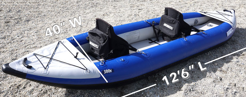 Length and width of 380X explorer kayak