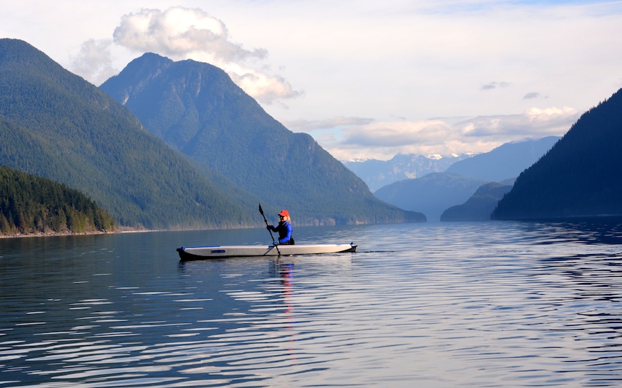 paddling the Razorlite kayak in Golden Ears