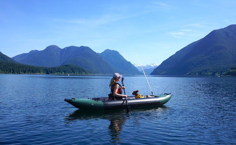 paddling the 350fx inflatable kayak