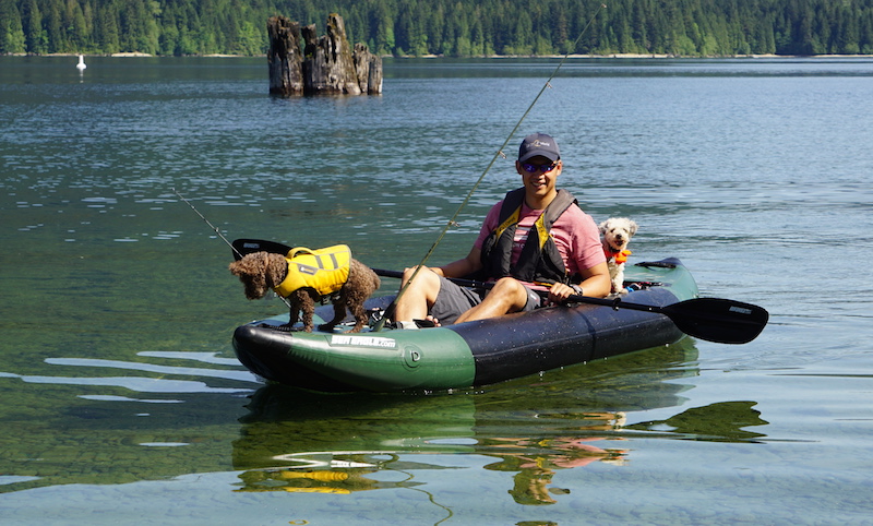 Sea Eagle 350fx explorer fishing kayak with dogs