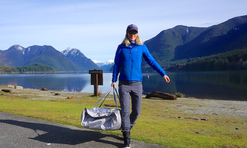 carrying Sea Eagle inflatable kayak