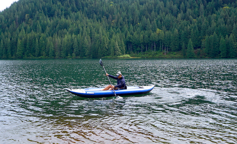 paddling the Sea Eagle 420X Explorer kayak in B.C.