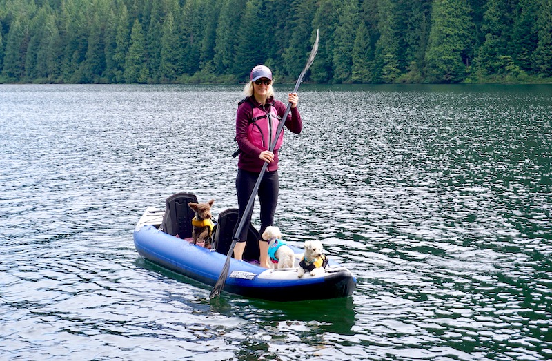 stand up paddling in the Sea Eagle Explorer kayak