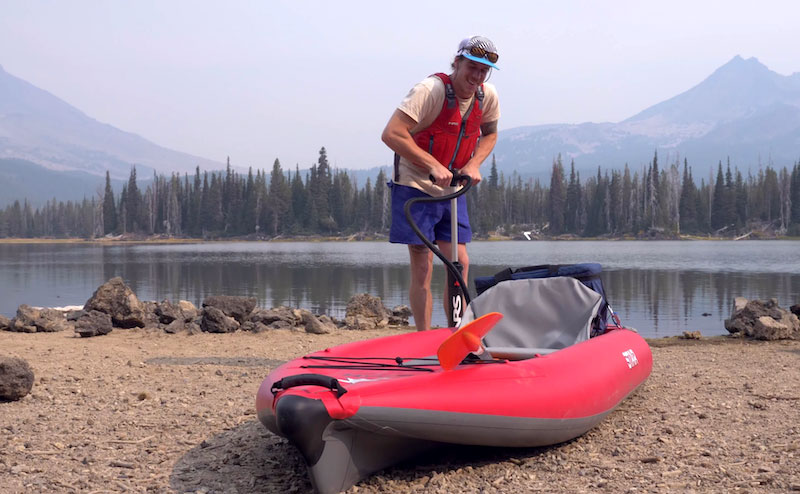 inflating the Paragon solo kayak