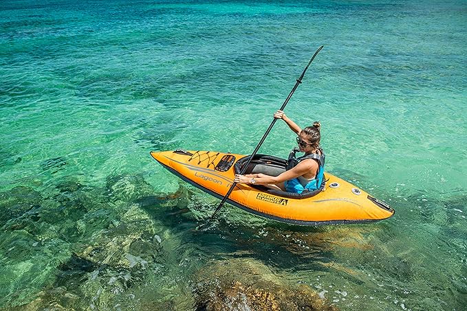 paddling the Advanced Elements Lagoon inflatable kayak