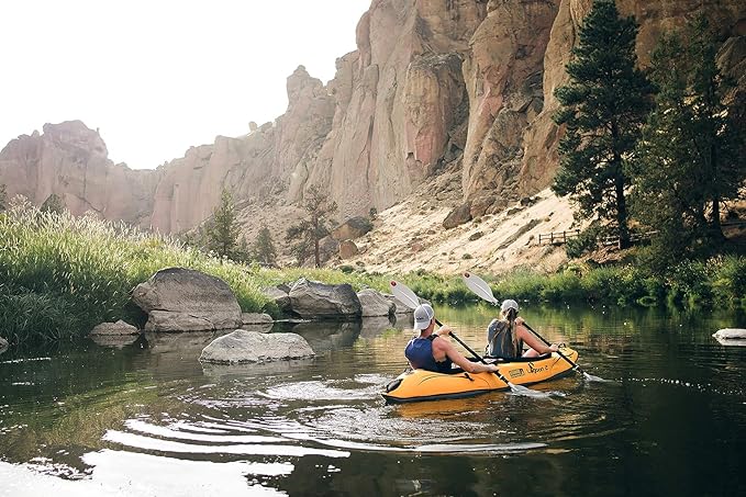 paddling the Advanced Elements Lagoon two person kayak