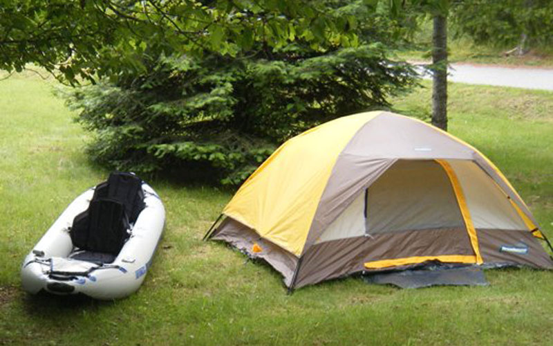 camping with an inflatable kayak